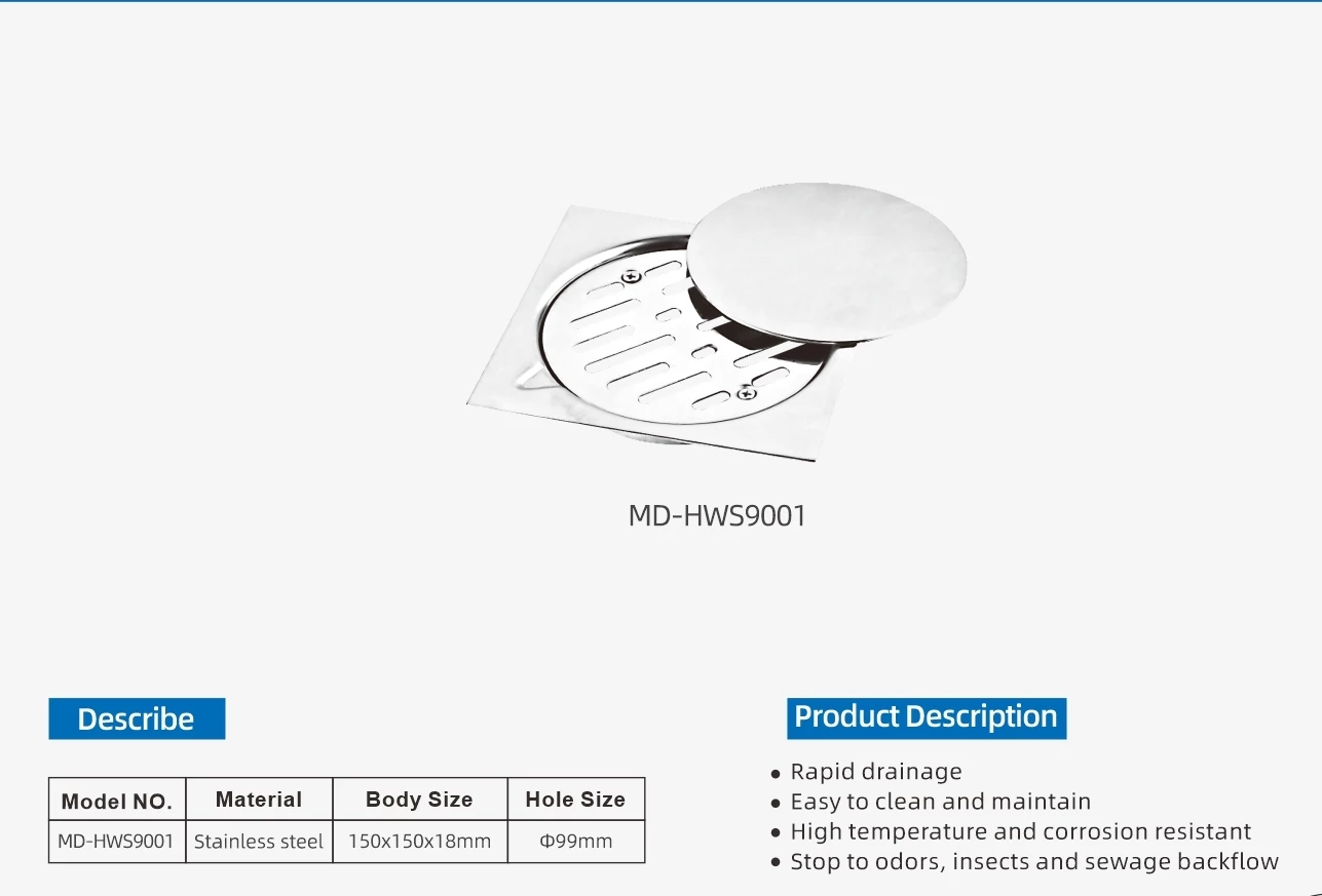 Picture of Stainless Steel Bathroom Floor Drain – Anti-Odor & Fast Drainage
