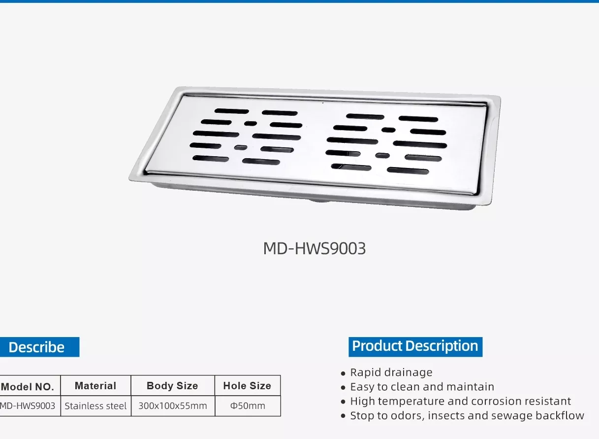 Picture of Stainless Steel Linear Floor Drain – Anti-Odor Fast Drainage