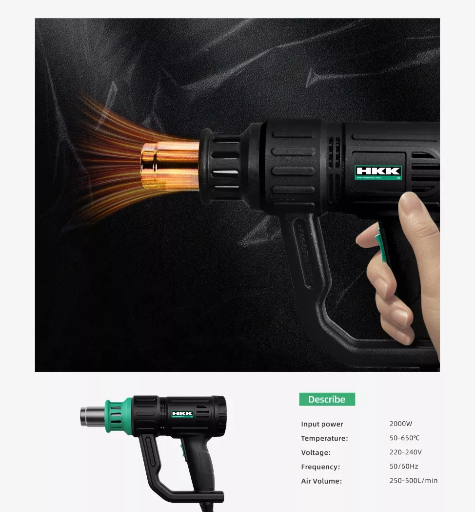 Picture of 2000W Electric Heat Gun – Adjustable Temperature 50–650°C Hot Air Blower for DIY & Industrial Use”