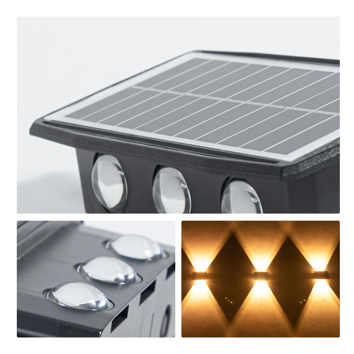 Picture of Solar Wall Light -4 watt - Outdoor warm white | Up & Down Solar LED Wall Lamp with IP65 Waterproof (2 Pieces)