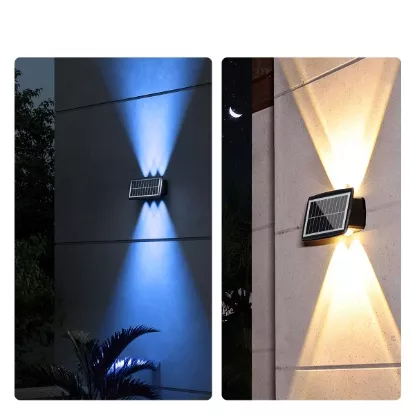Picture of Solar LED Wall Light -4 watt- Outdoor Up & Down RGB - Garden Fence Villa Lighting - 2 Pieces