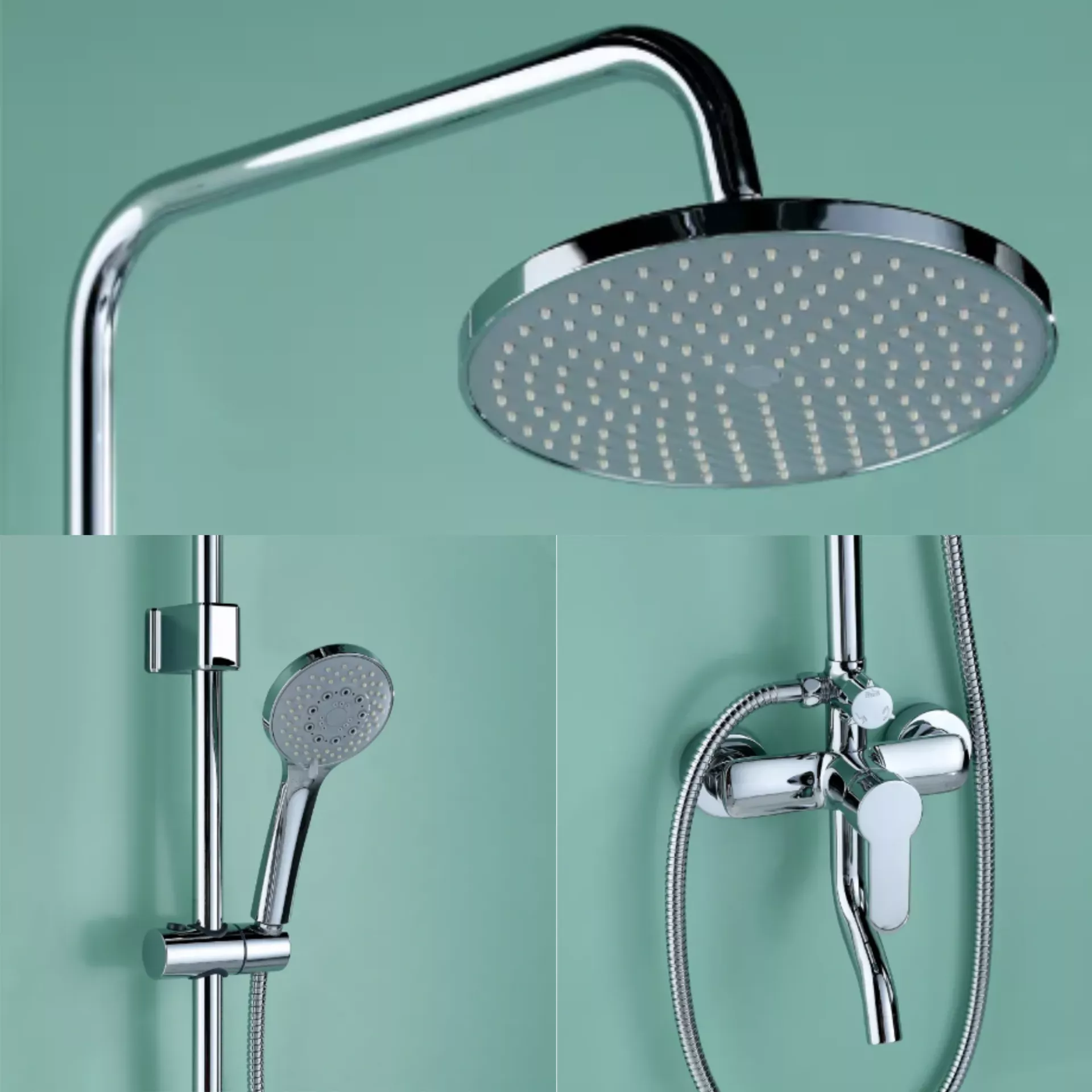 Picture of 6-Way Rain Shower Set with Mixer Tap | Wall Mounted Bathroom Shower System