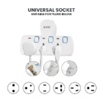 Universal Wall Socket Adapter with 3 Outlets & Individual Switches | Multi Plug Extension with Child Safety & Adjustable Support (250V, 13A)
