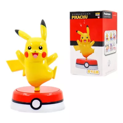 Picture of Pokémon Pikachu 360° Rotating Figurine Toy | Cute Desk Decor Collectible | Anime Character Display Toy for Kids & Fans