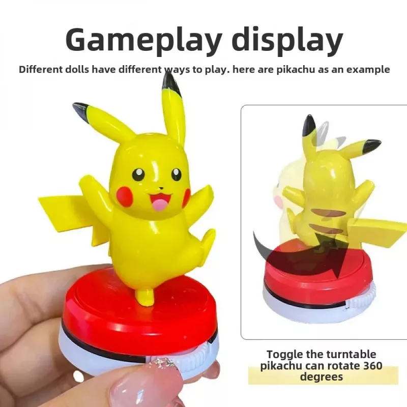Picture of Pokémon Pikachu 360° Rotating Figurine Toy | Cute Desk Decor Collectible | Anime Character Display Toy for Kids & Fans