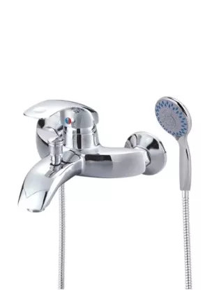 Picture of Wall Mounted Shower Mixer Tap with Hand Shower | Hot & Cold Dual Function Bathroom Faucet Set