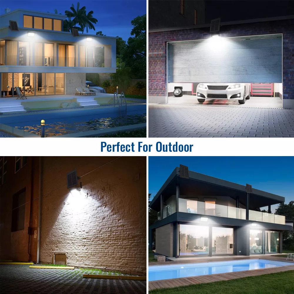 Solar-powered LED light used in villa entrance, garage, and backyard