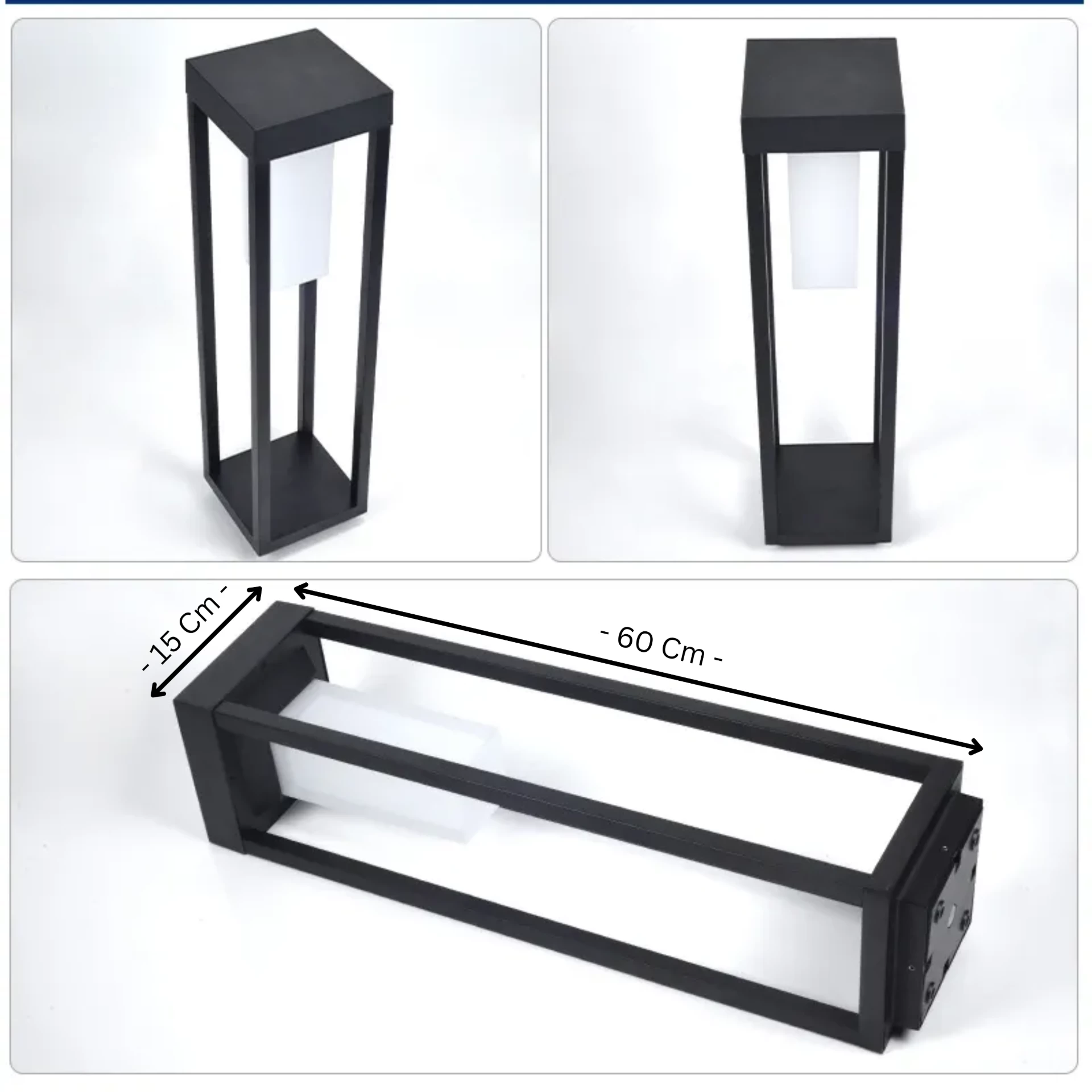 Dimensions of Solar Garden Bollard Light - 60cm height and 15cm width