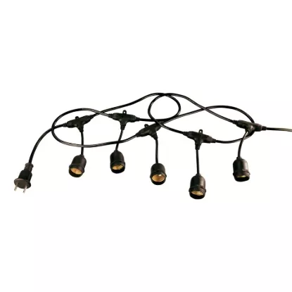 Picture of Outdoor Festoon String Lights 10M with 20 Holders – Waterproof Garden Patio Hanging Lights for Backyard, Fence & Party Décor