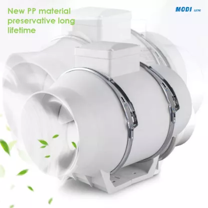 Inline exhaust fan made with durable PP material for long lifetime ventilation use