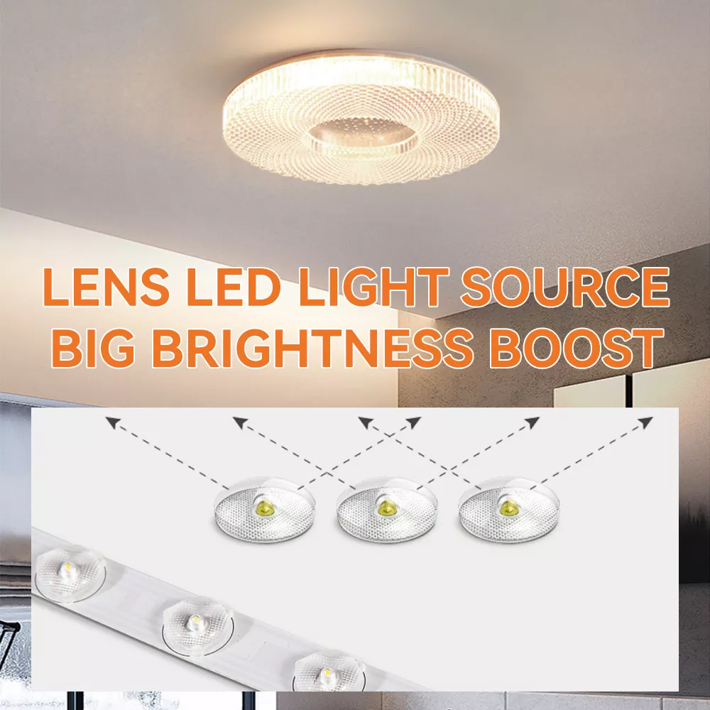 High brightness LED ceiling light with crystal lens and lens LED light source