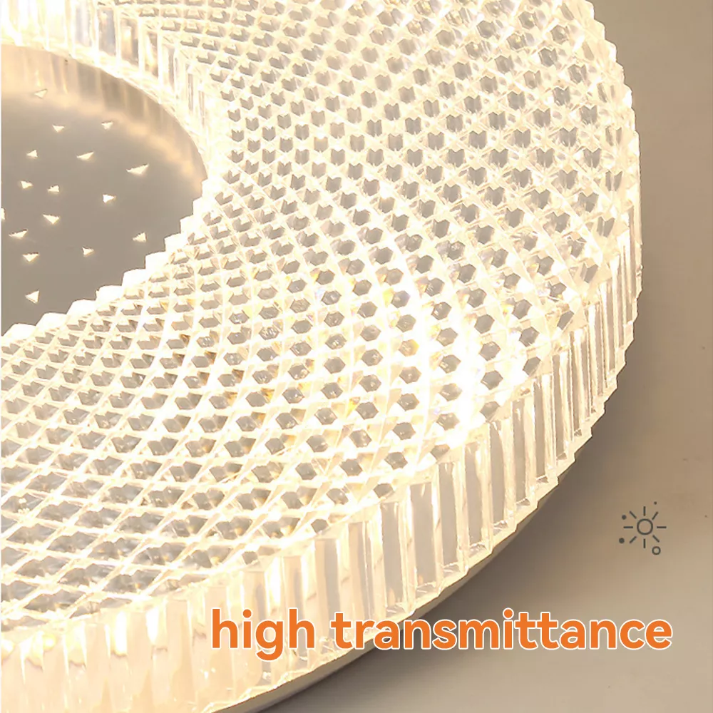 Crystal style LED ceiling lamp with high light transmittance diffuser