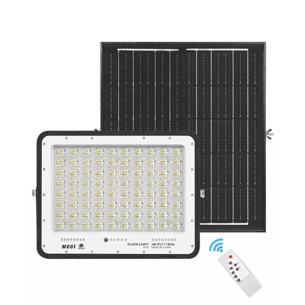 Picture of Solar LED Flood Light with Remote Control – Wide Beam Outdoor Security Light, Auto On/Off, Waterproof for Garden, Garage & Warehouse