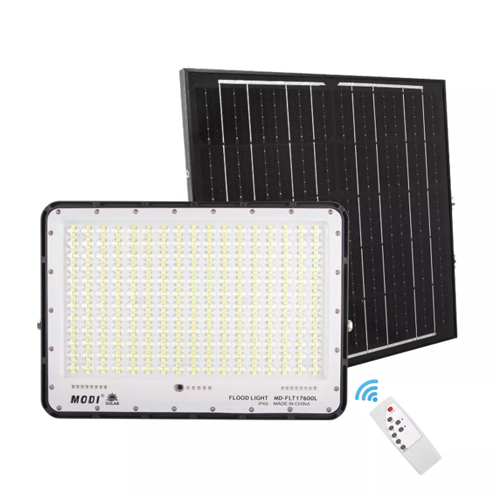 Picture of Solar LED Flood Light with Remote Control – Wide Beam Outdoor Security Light, Auto On/Off, Waterproof for Garden, Garage & Warehouse