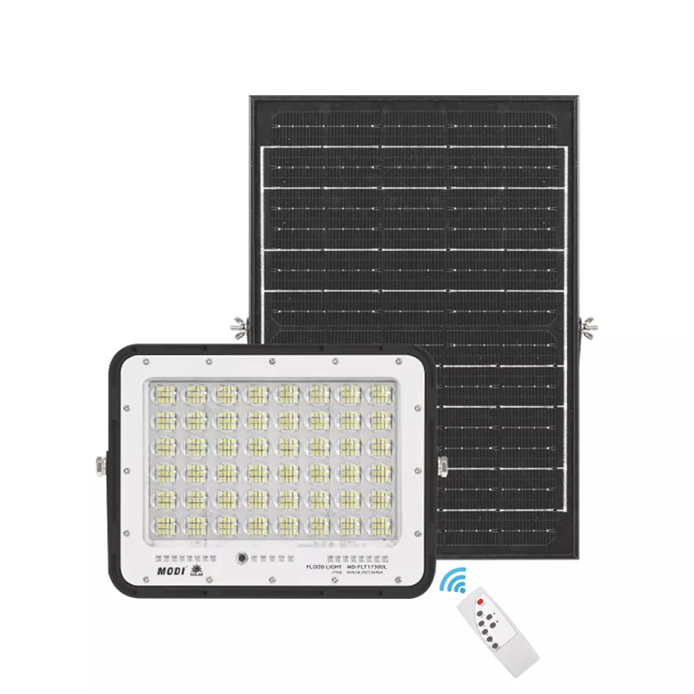 Picture of Solar LED Flood Light with Remote Control – Wide Beam Outdoor Security Light, Auto On/Off, Waterproof for Garden, Garage & Warehouse