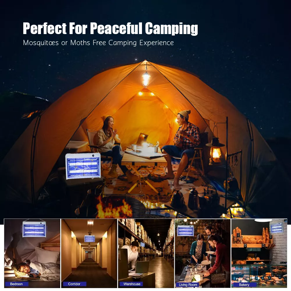 UV mosquito killer lamp used during camping for mosquito free outdoor experience