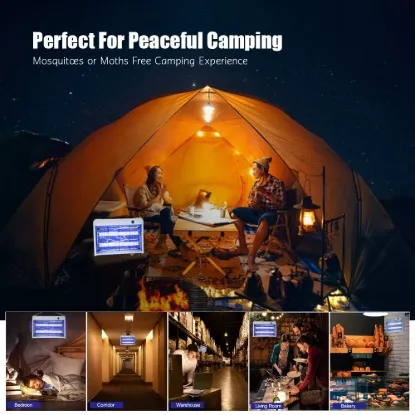 UV mosquito killer lamp used during camping for mosquito free outdoor experience