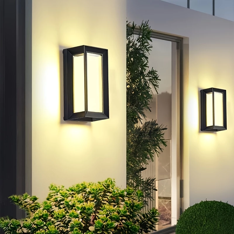 Modern LED wall lamp used on exterior building façade for decorative lighting