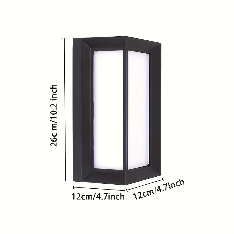 Warm white outdoor wall light installed beside door for porch lighting