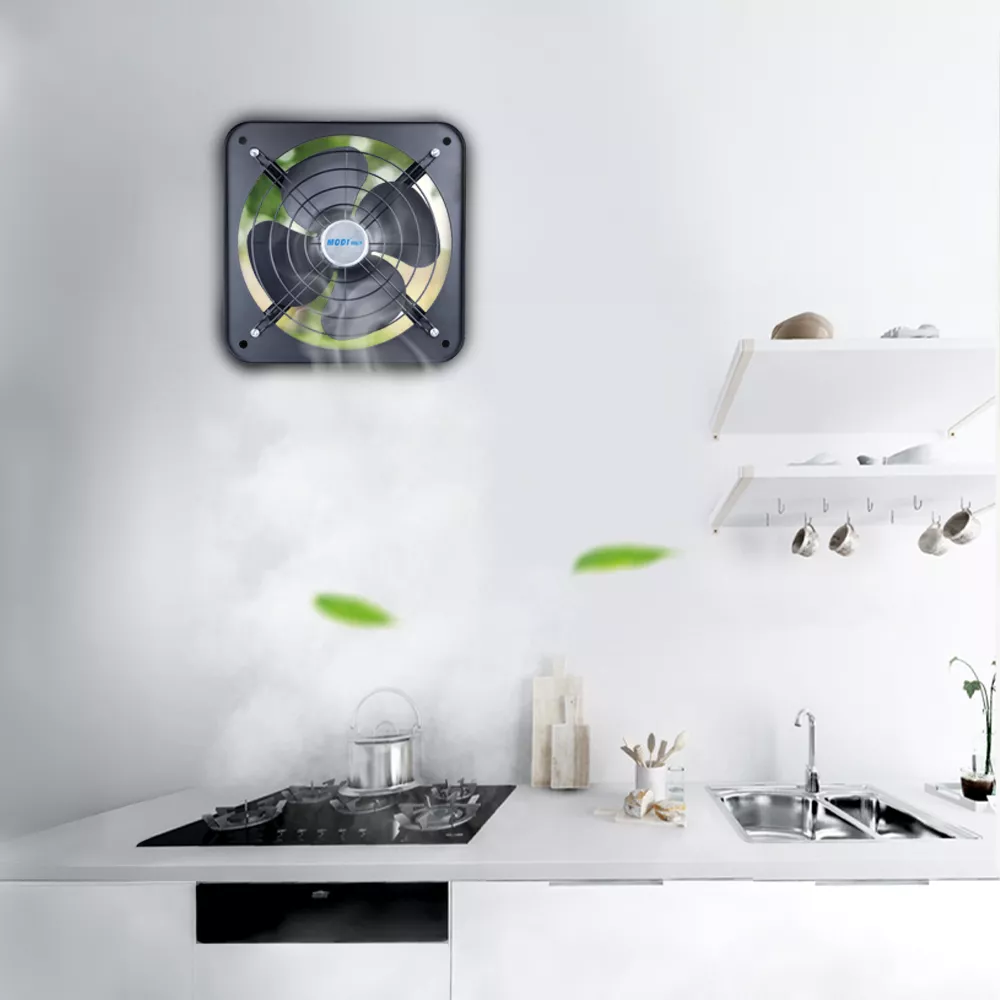 Kitchen wall mounted metal exhaust fan for smoke removal