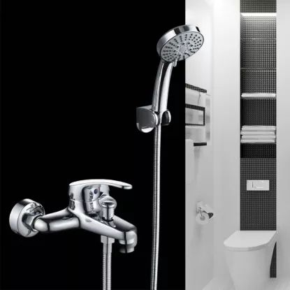 Technical specifications of a chrome bathtub faucet showing dimensions."$175mm \times 145mm \times 110mm$and zinc alloy construction details