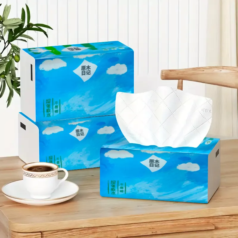 Portable soft facial tissue pack used outdoors – perfect for travel and picnic