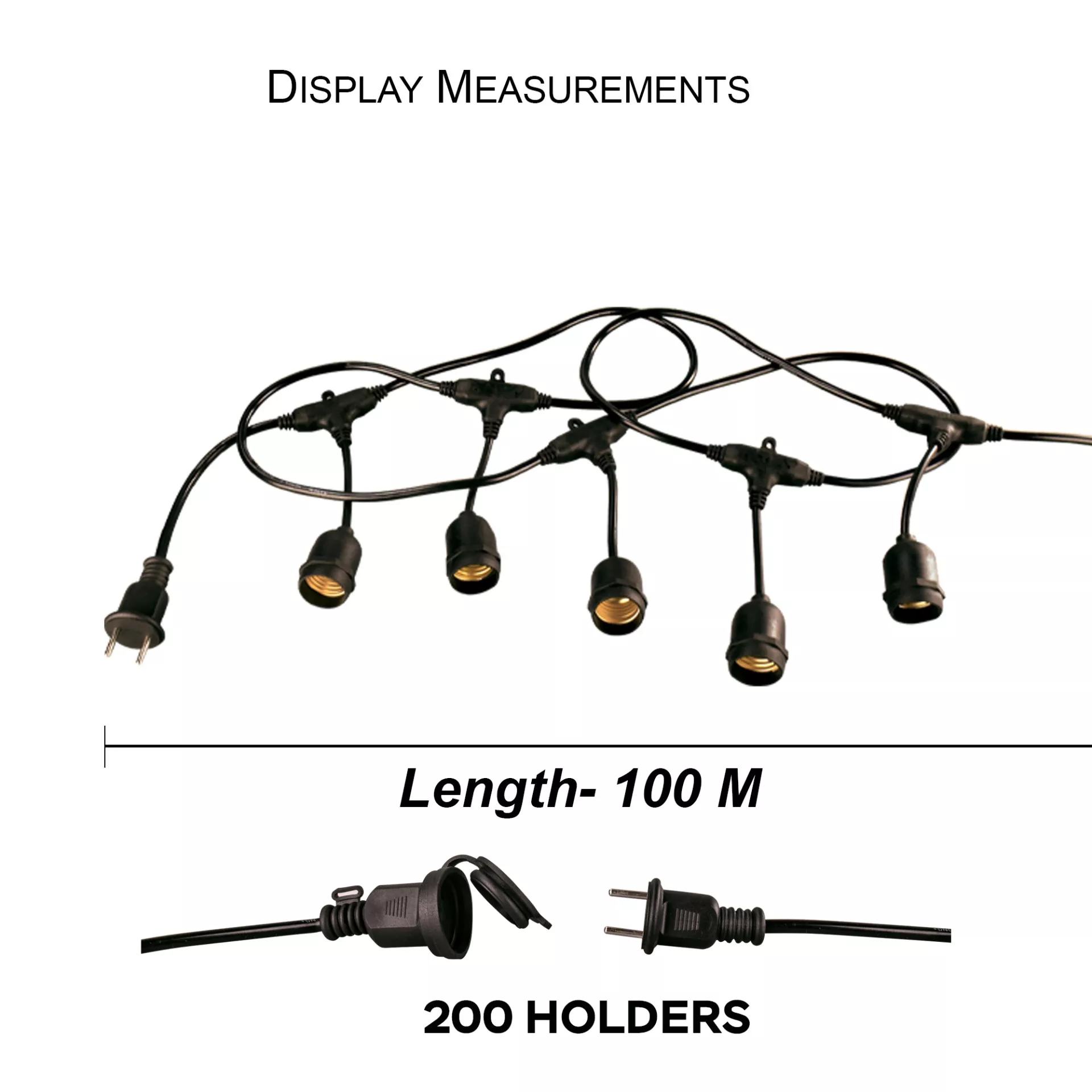 close-up of E27 bulb holder outdoor festoon light
