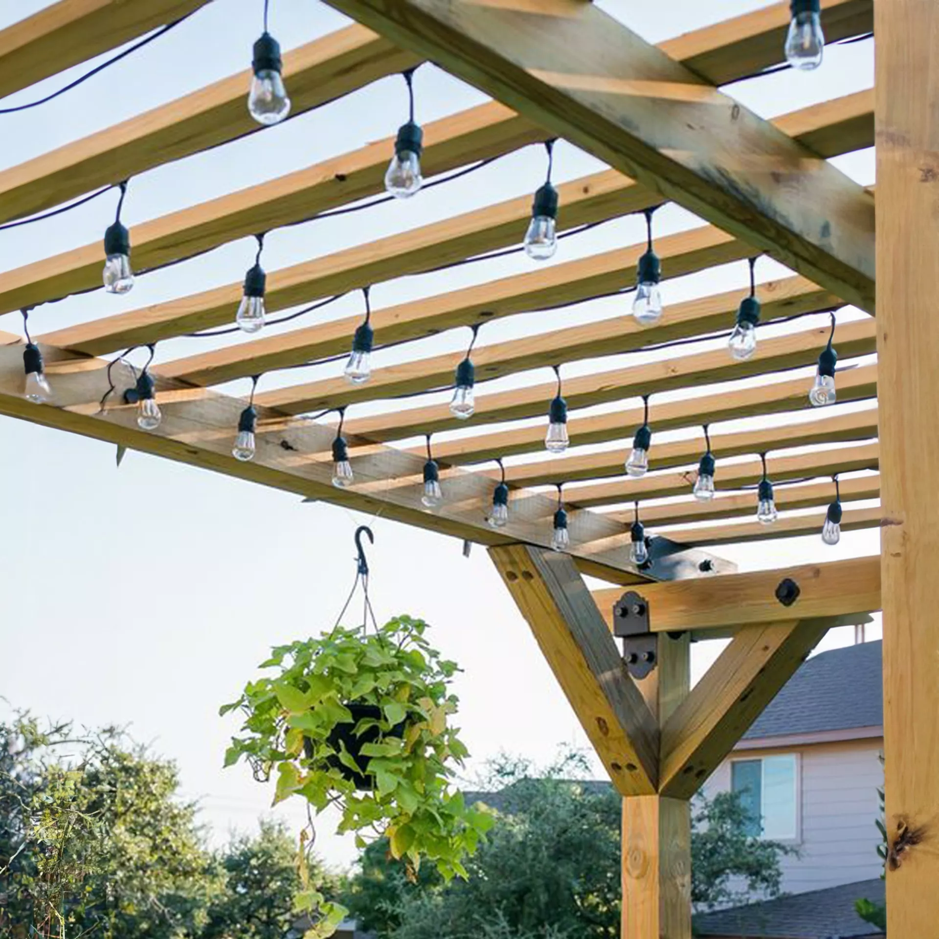 Picture of Outdoor Waterproof String Lights 100M with 200 Holders | Heavy Duty Garden & Patio Festoon Lights