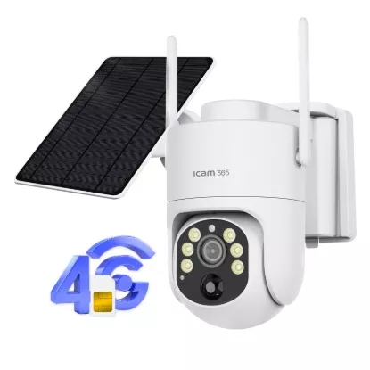 4G solar PTZ security camera with solar panel and antennas