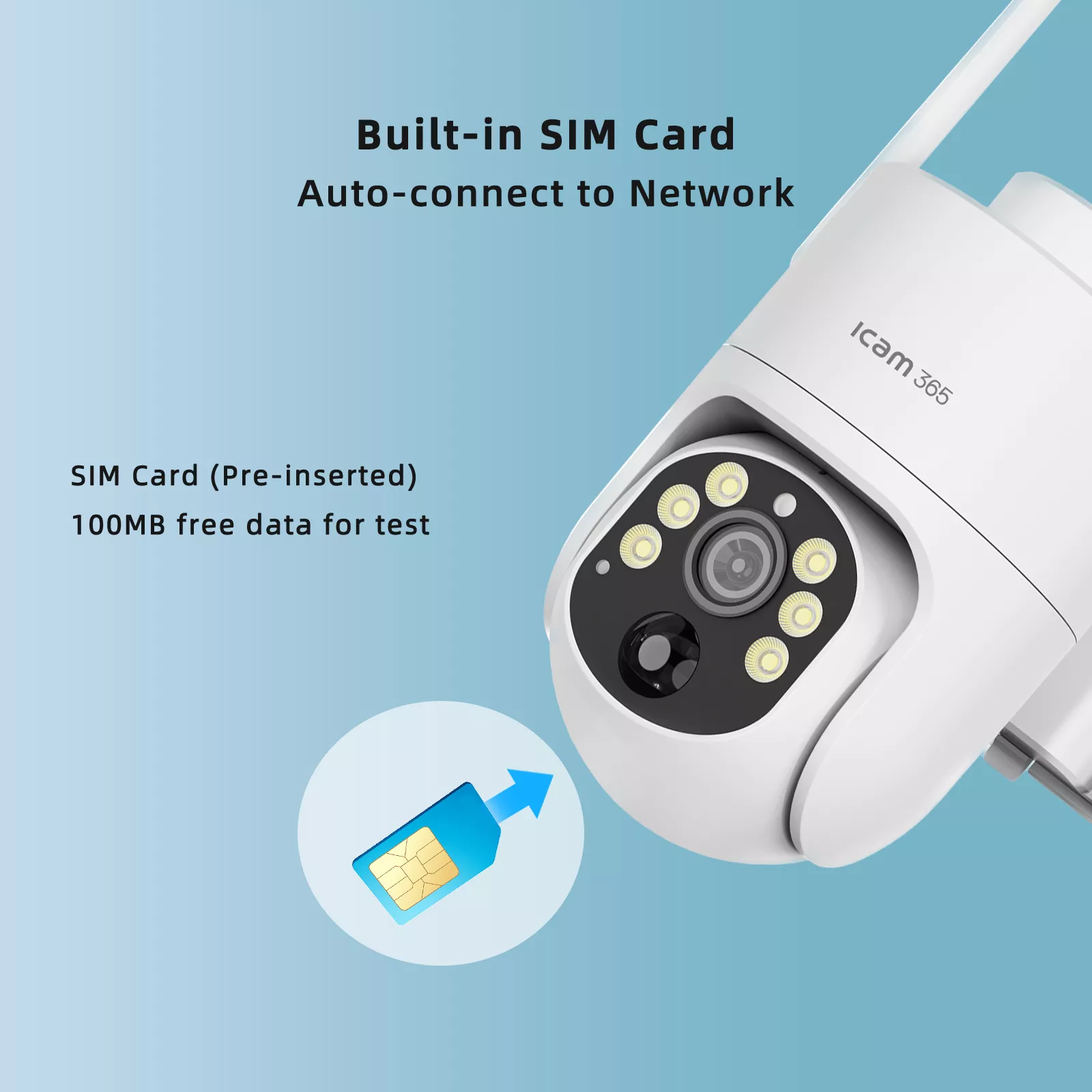 Built-in SIM card 4G solar CCTV camera close-up