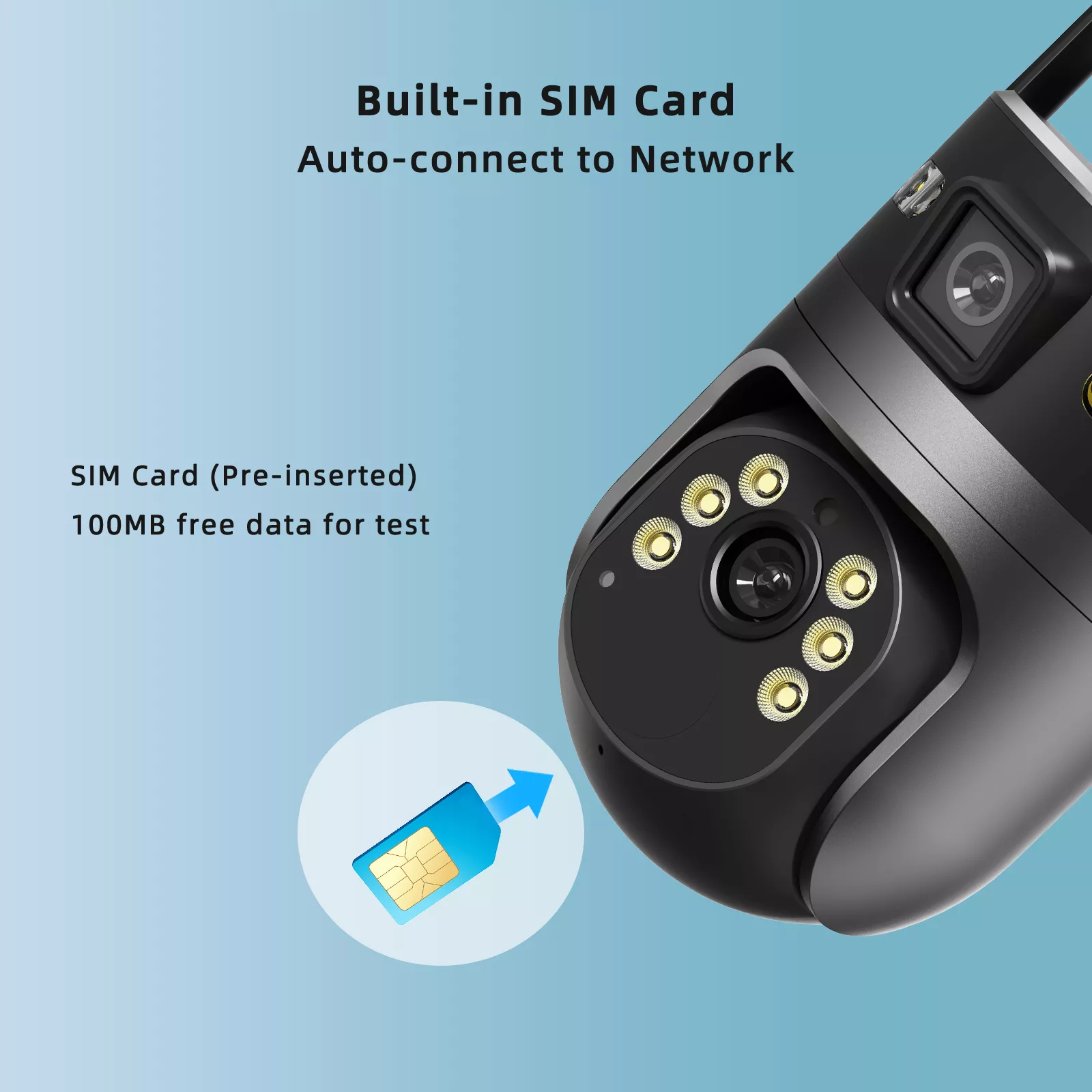 Built-in SIM card 4G solar CCTV camera