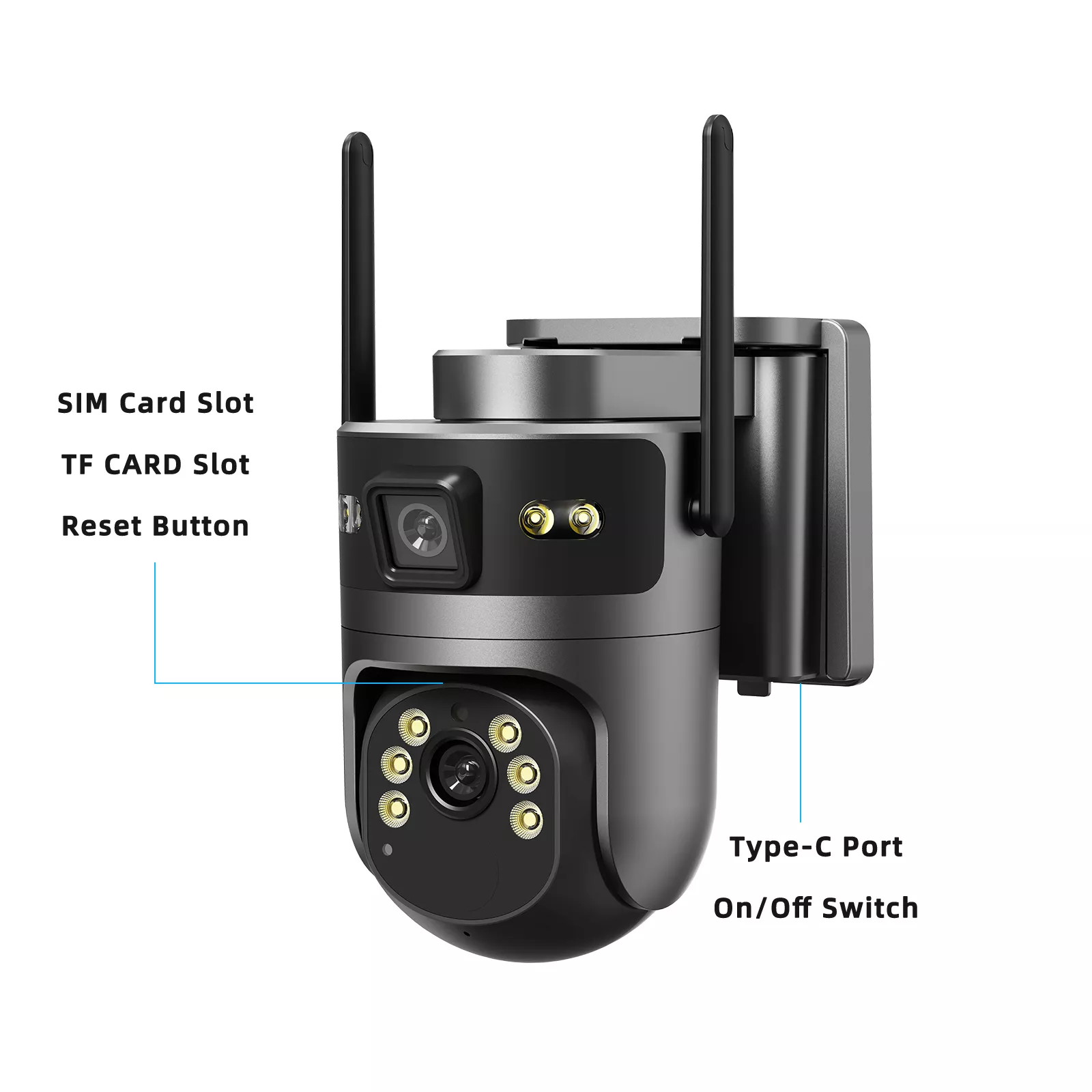 Color night vision solar security camera outdoor