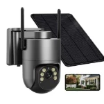 4G Solar Dual-Lens Security Camera with SIM Card | 355° PTZ, Color Night Vision, Human Tracking