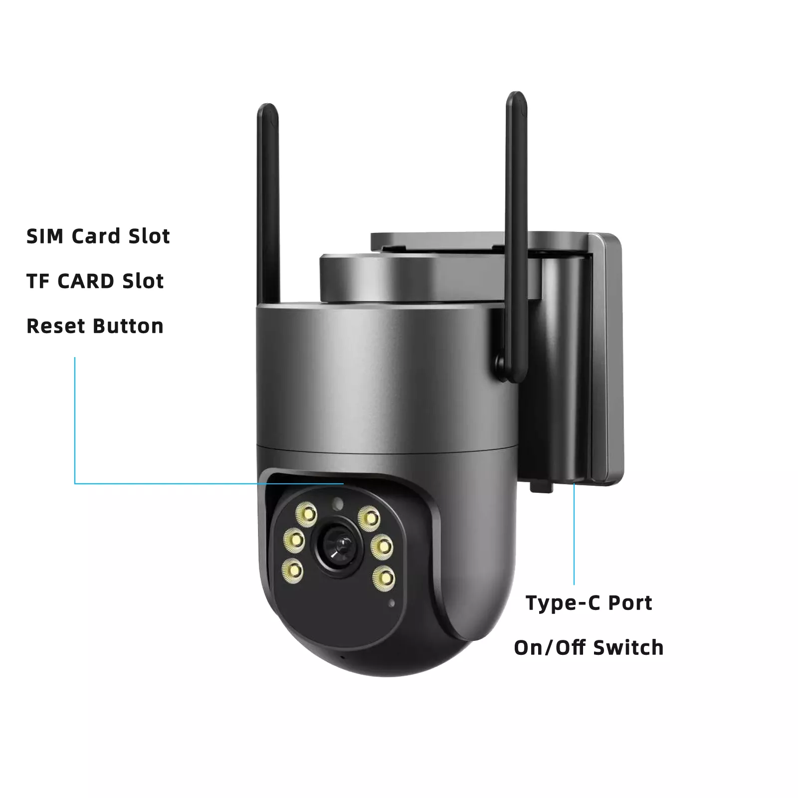 PIR motion detection solar security camera at night