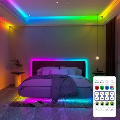 Music Reactive RGB LED Strip Light with Color Wheel App and Remote
