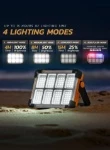 Rechargeable Solar LED Floodlight – Portable Work Light with 4 Modes & USB Charging (3600mAh, IP64 Waterproof)