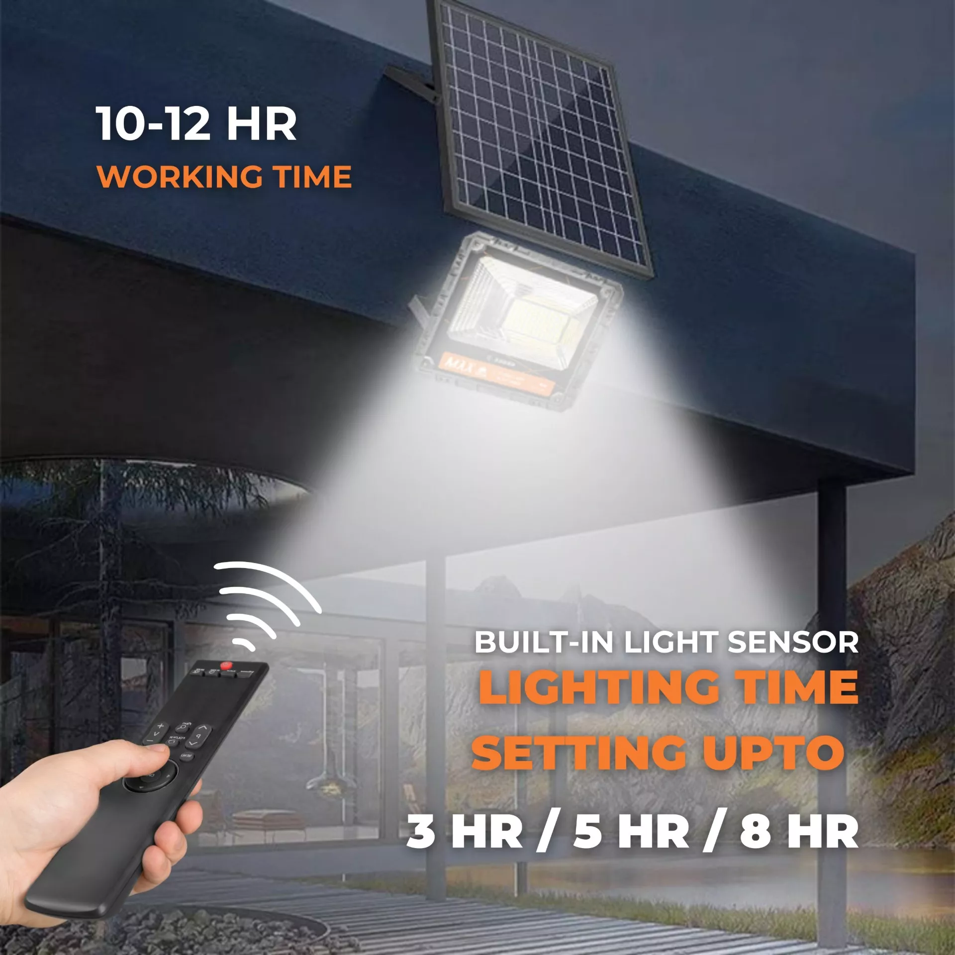 Solar LED light charging during the day and turning on automatically at night