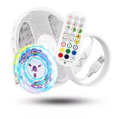 Comparison of 3000K white LED strip and RGBIC multicolor LED strip