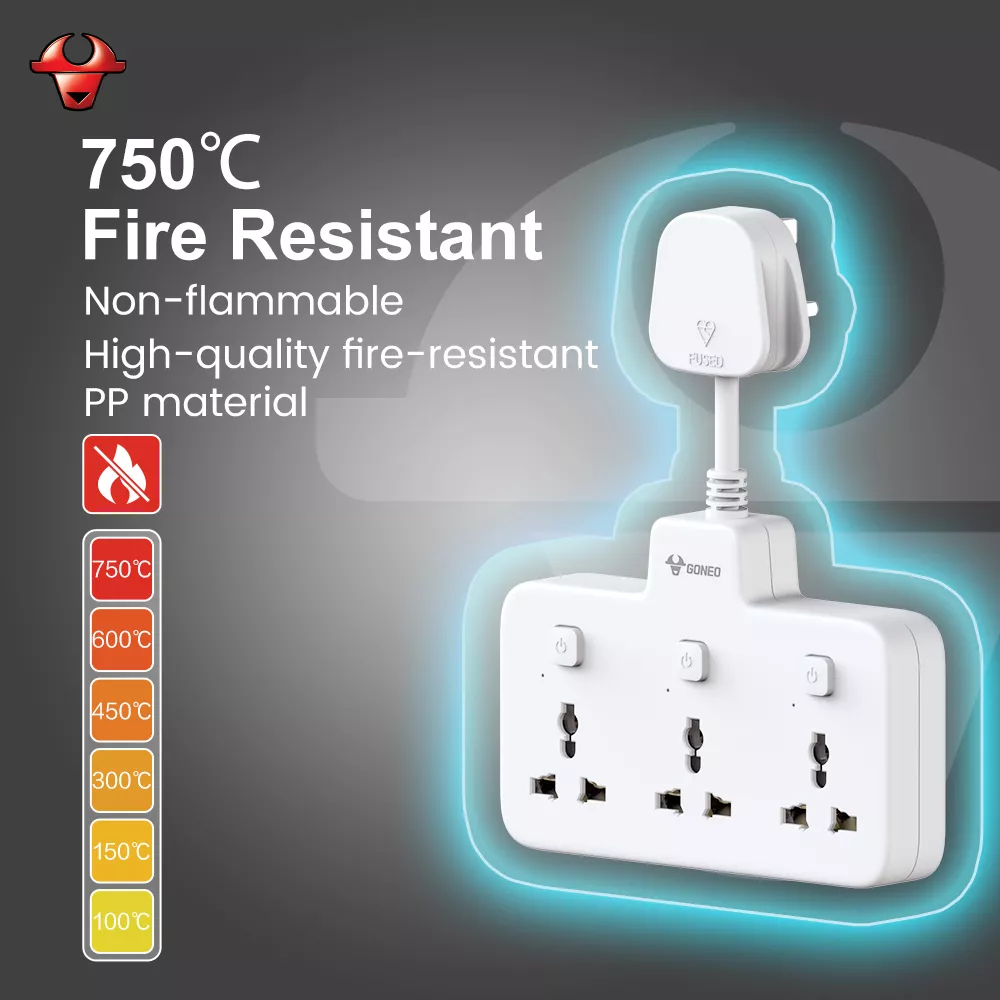 High fire-resistant PP material rated up to 750°C ensuring safety under overload.