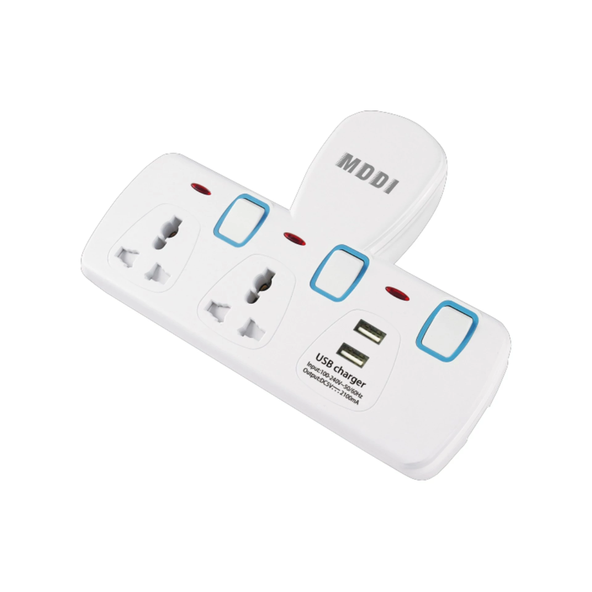 Universal socket power strip with USB and 3 AC outlets - MDDI