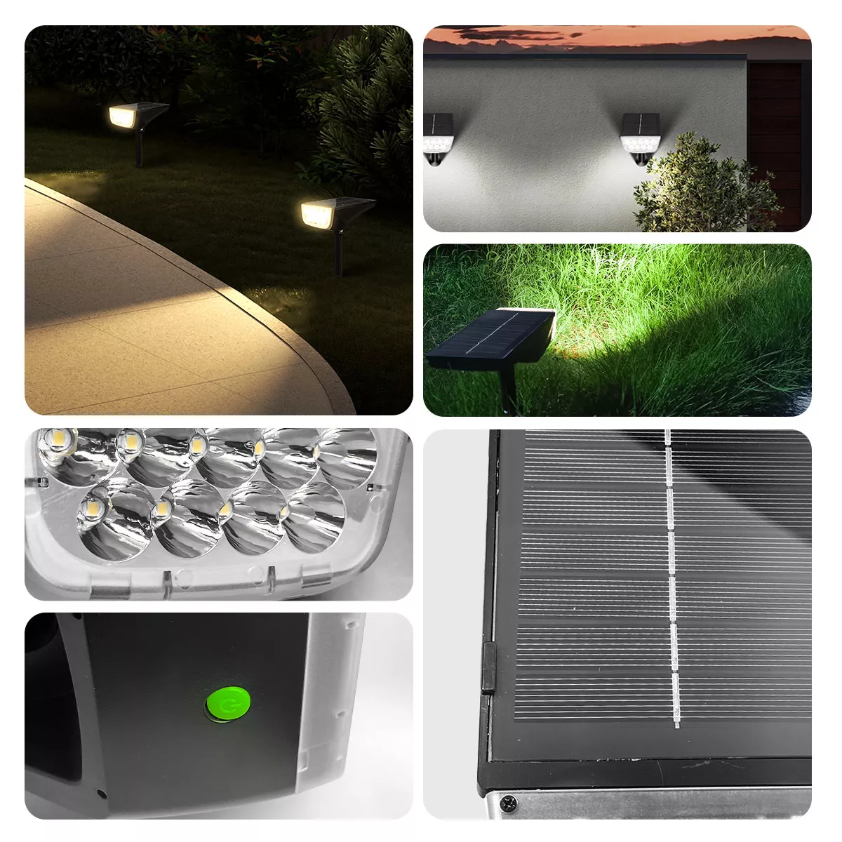 Solar Light with ground spike and wall mount setup