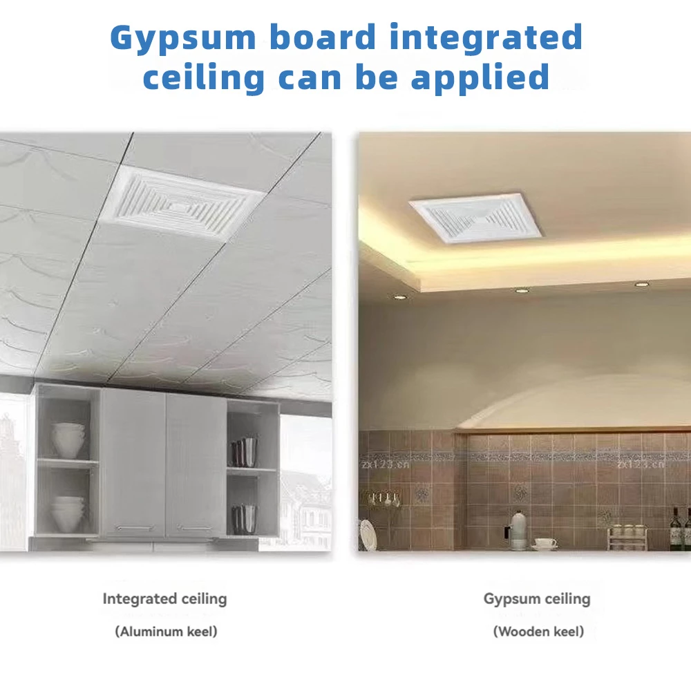 Ceiling ventilation fan suitable for gypsum and integrated ceilings