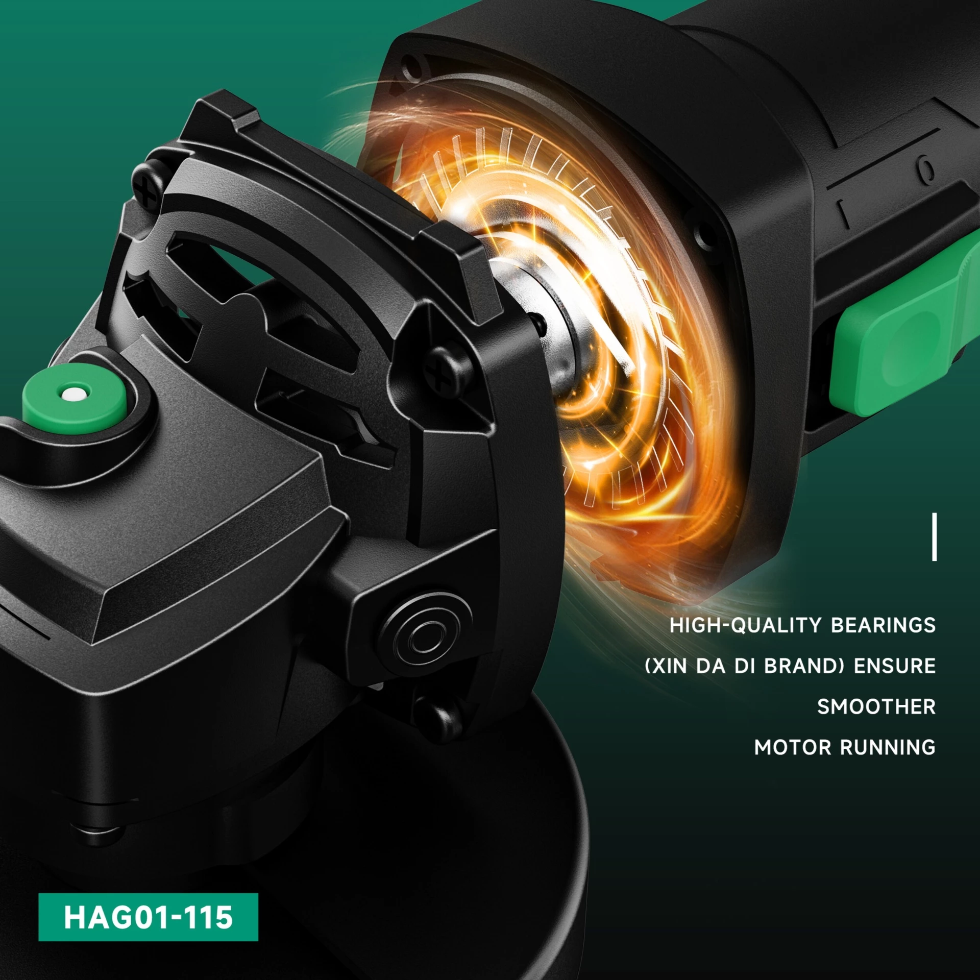 HKK angle grinder internal high quality motor bearings smooth running system 800W professional electric grinding machine