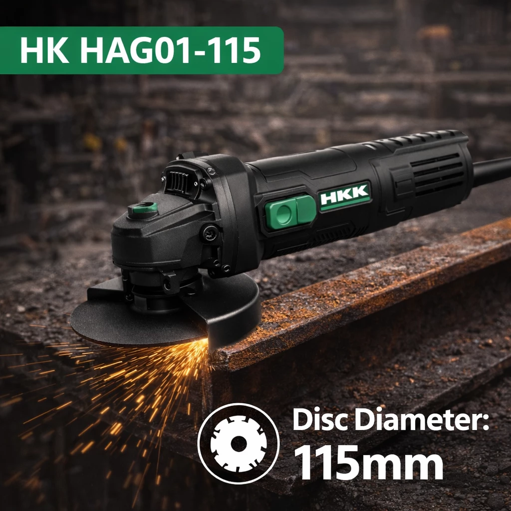 HKK HK HAG01-115 115mm disc diameter angle grinder industrial cutting tool for metal fabrication and steel work