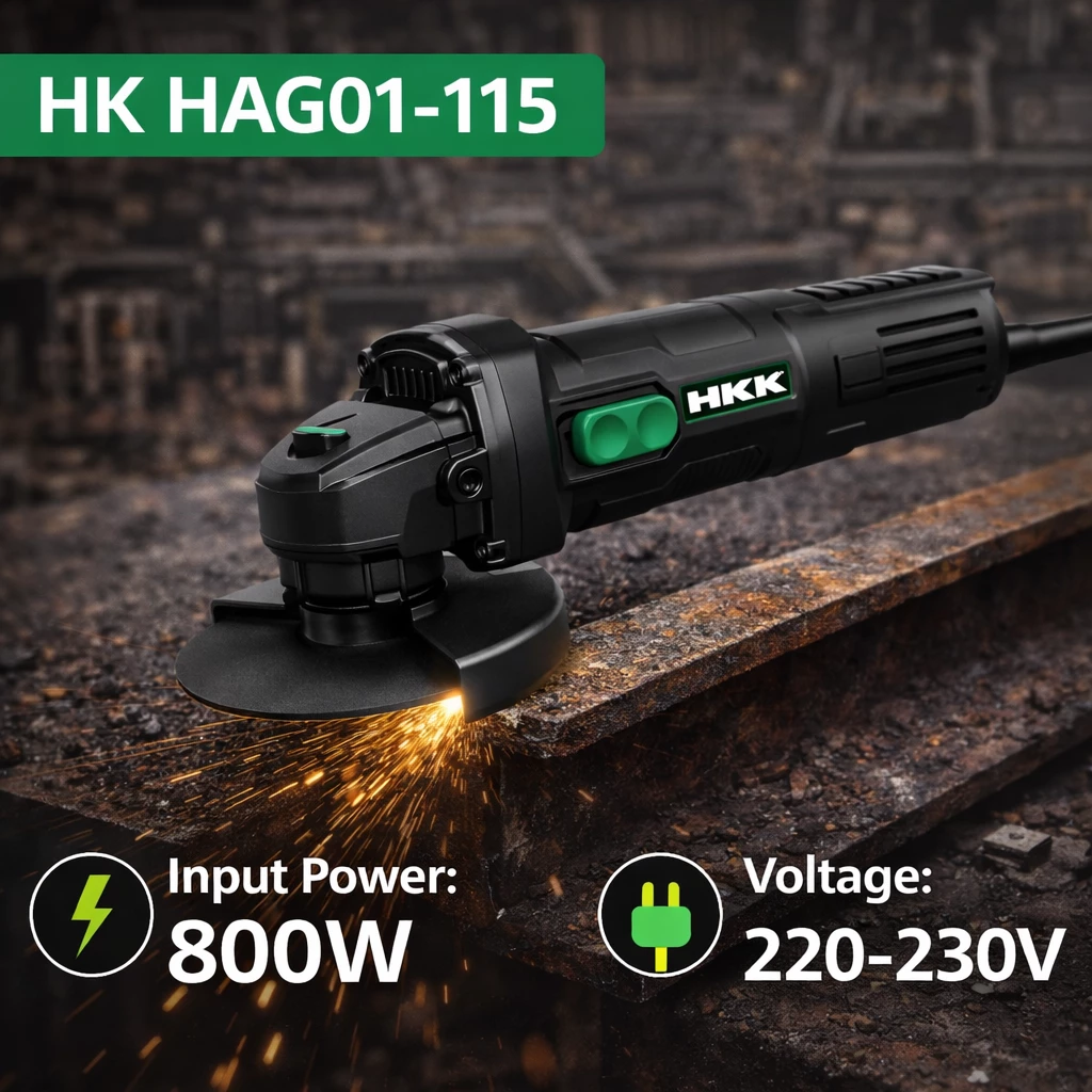 HKK 800W angle grinder 220-230V electric metal cutting machine professional power tool for workshop and construction use