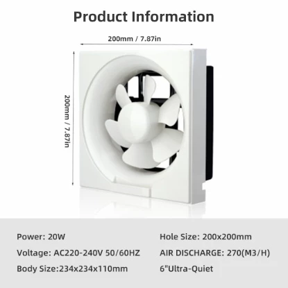 MD-HWF101 S Series wall exhaust fan suitable for kitchen living room and bathroom indoor air ventilation solution