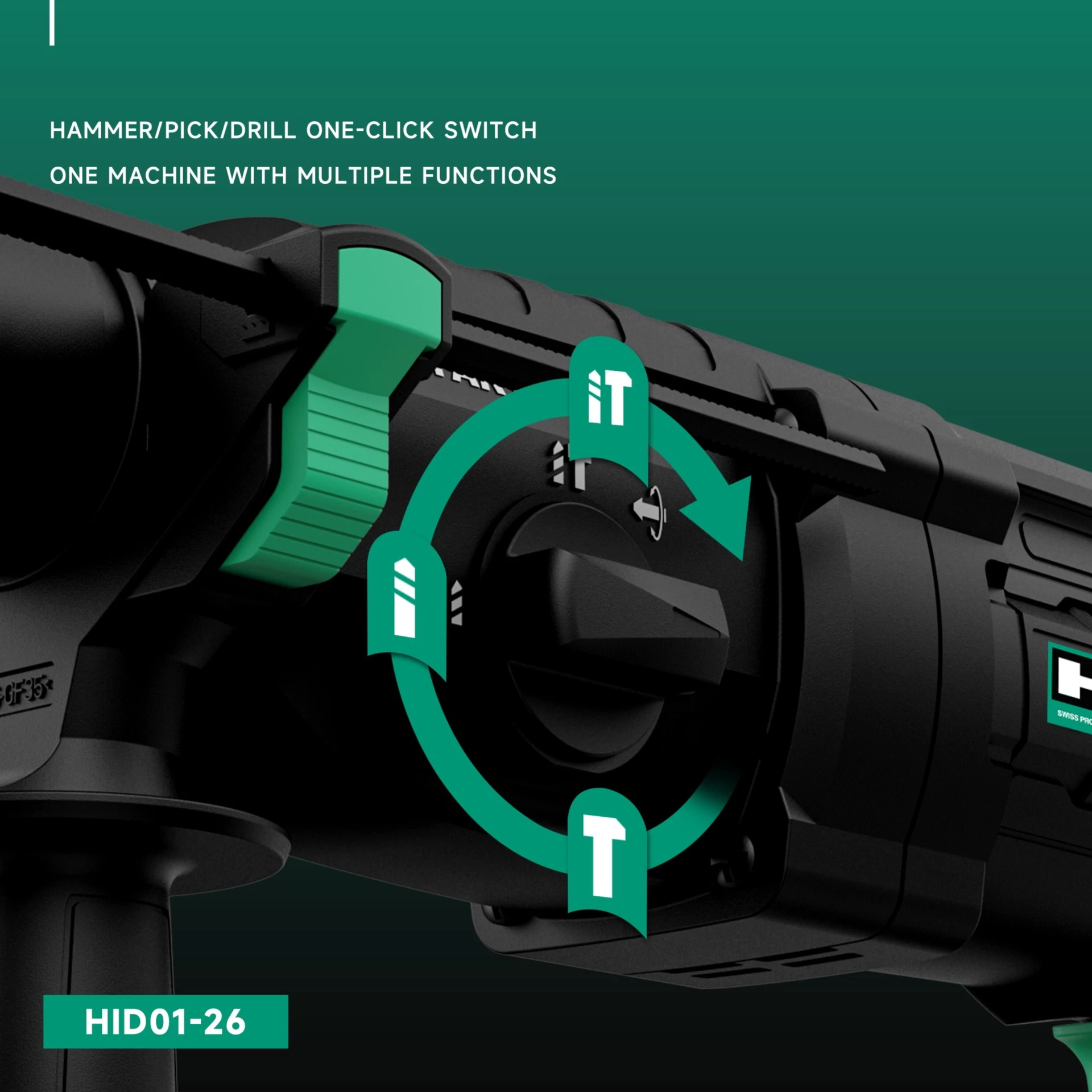 HKK rotary hammer multifunction drill hammer chisel mode selector switch