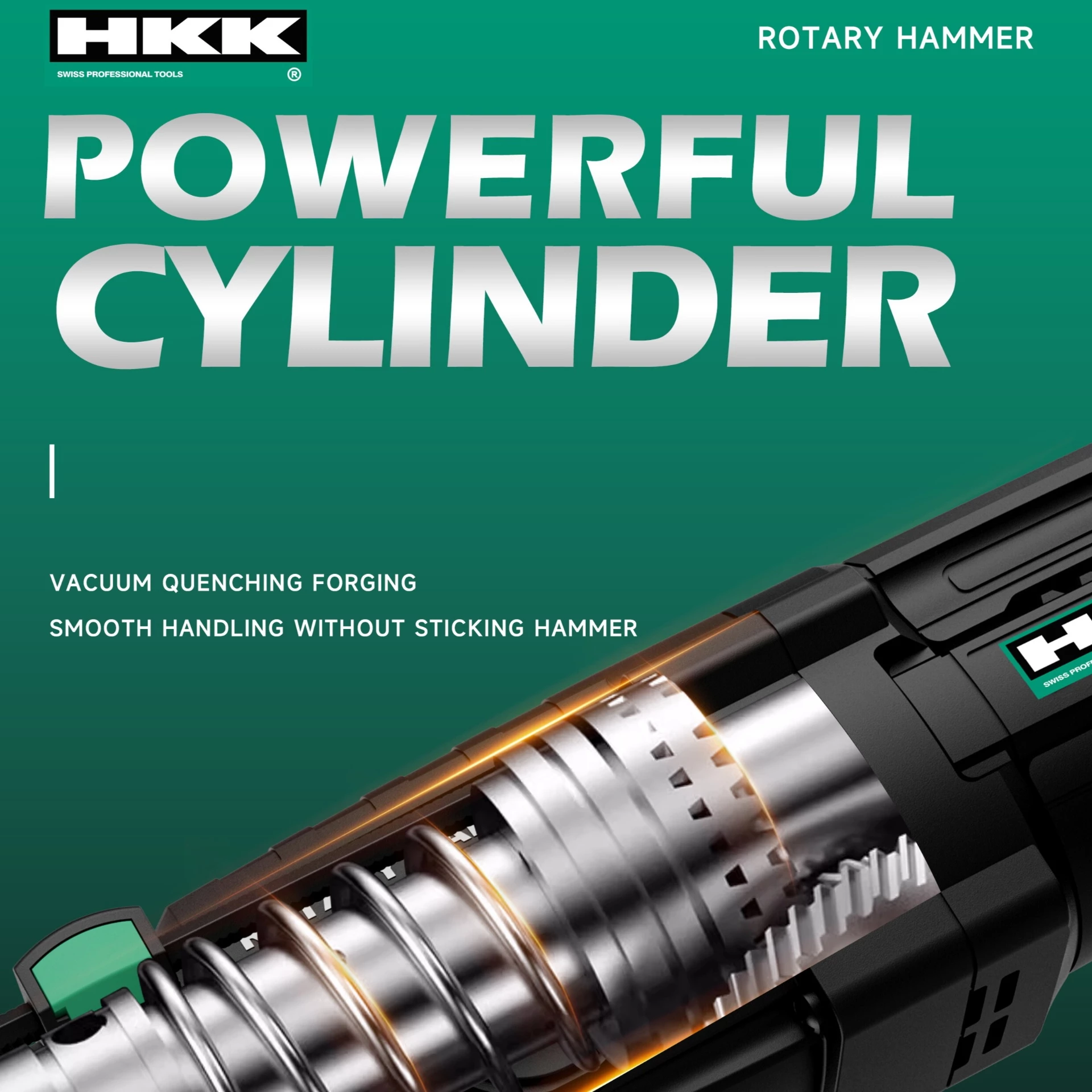 HKK powerful forged cylinder rotary hammer smooth impact system