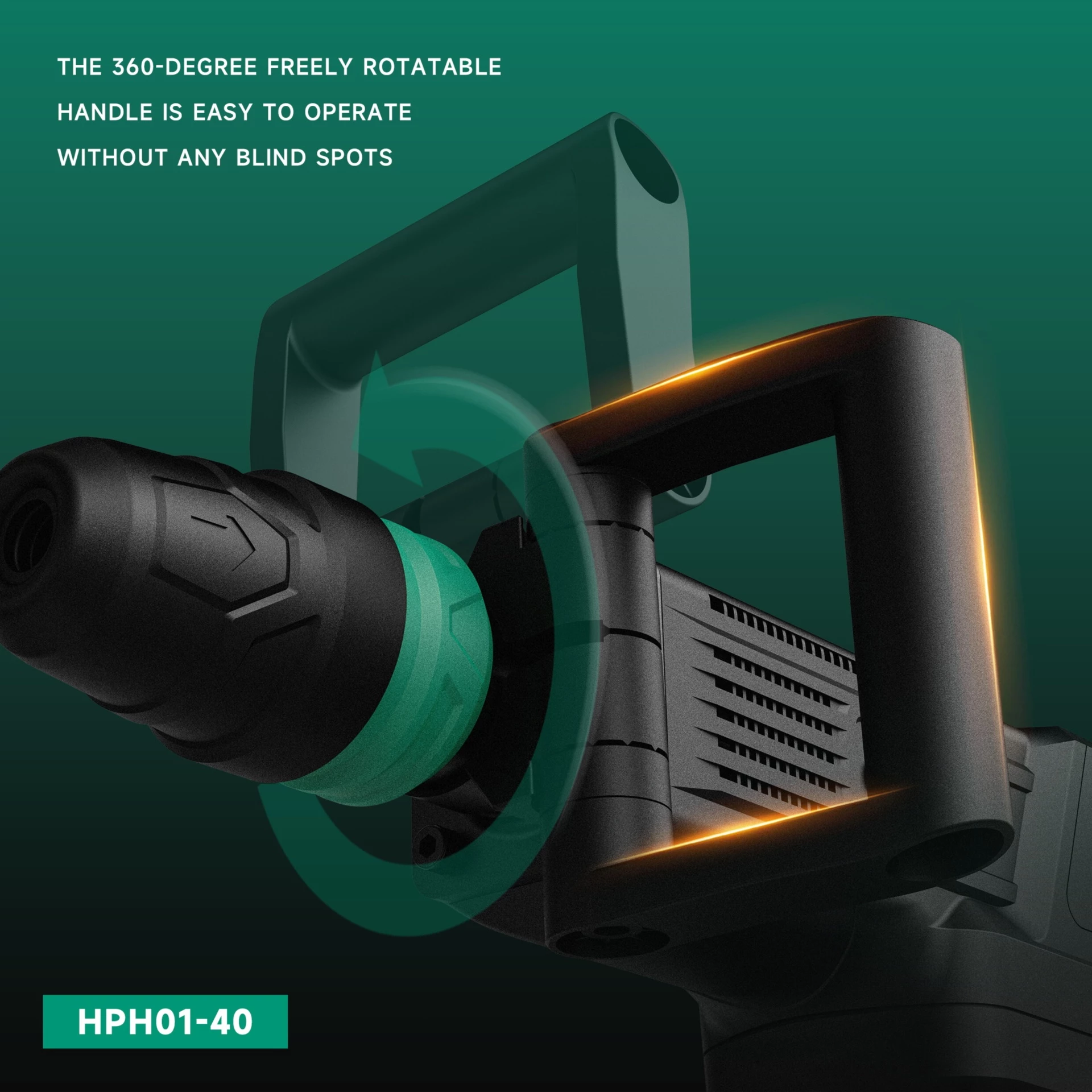 360 degree rotatable auxiliary handle demolition hammer