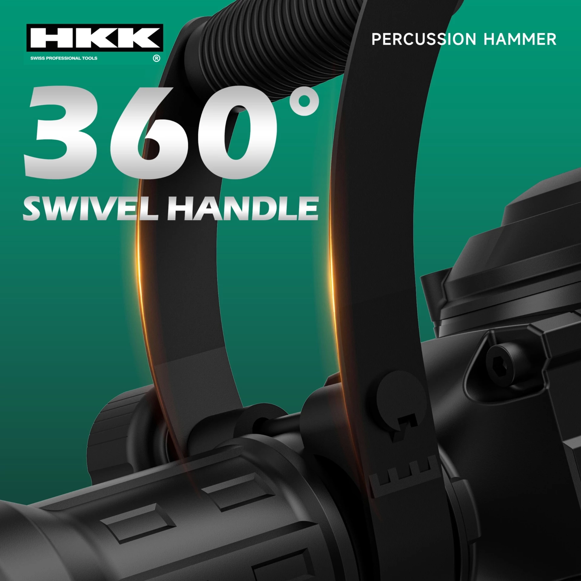 HKK HPH01-128 demolition hammer with 360-degree swivel handle for flexible operation